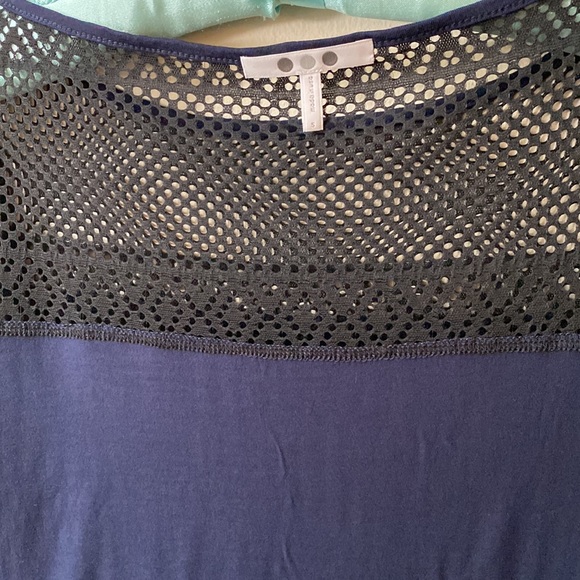 Three Dots Black Lace Overlay On Dark Blue - Size S - NWOT - Picture 9 of 14
